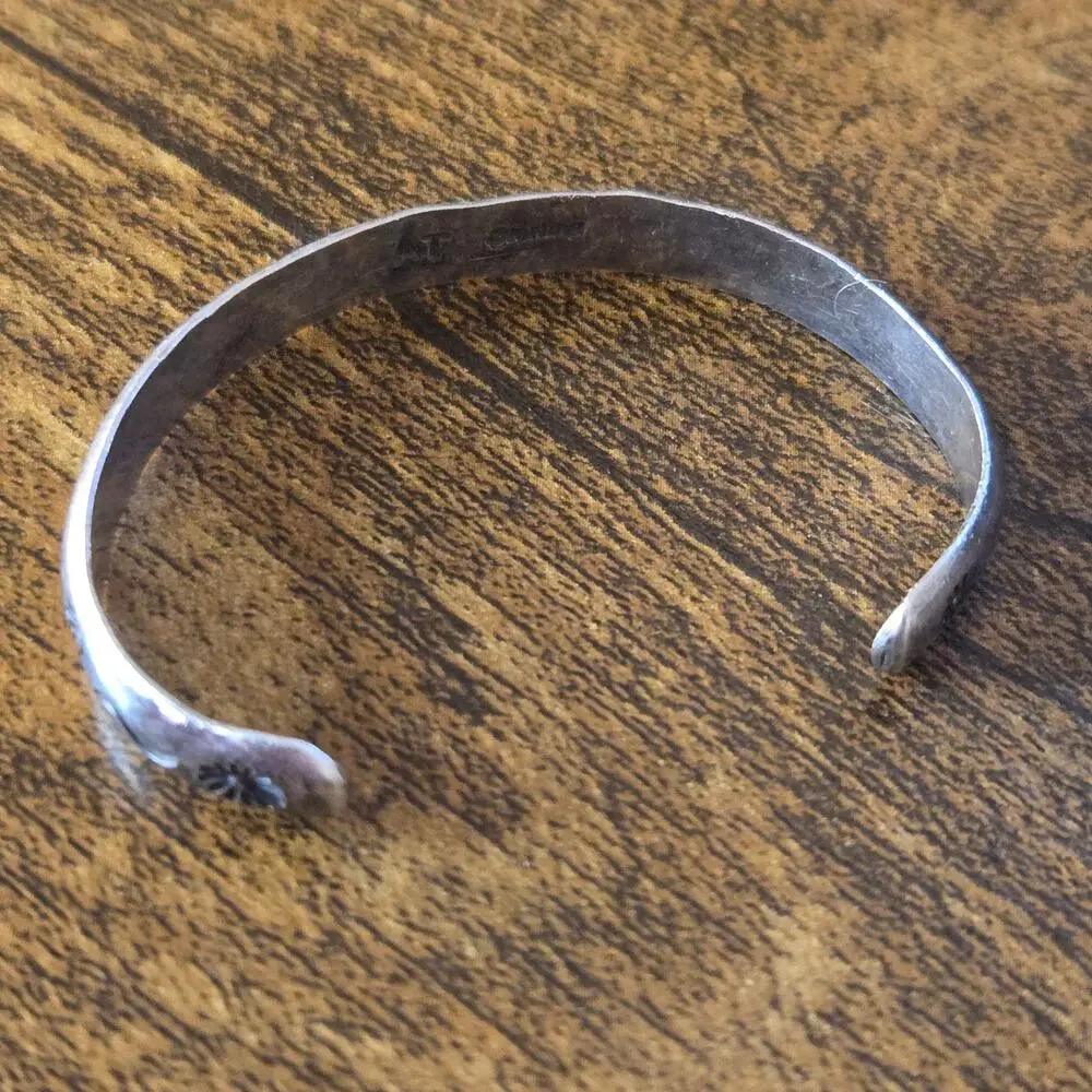Vintage Navajo Abel Toledo AT Sterling Silver Stamped 2